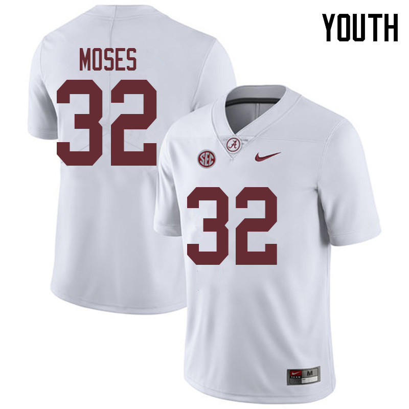 Youth #32 Dylan Moses Alabama Crimson Tide College Football Jerseys Sale-White